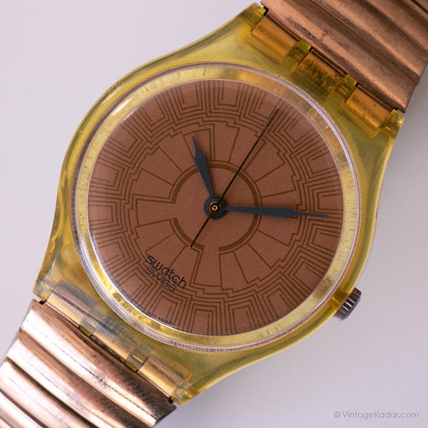 1990 Swatch GK127 Copper Dusk S reloj | Marrón vintage Swatch Caballero