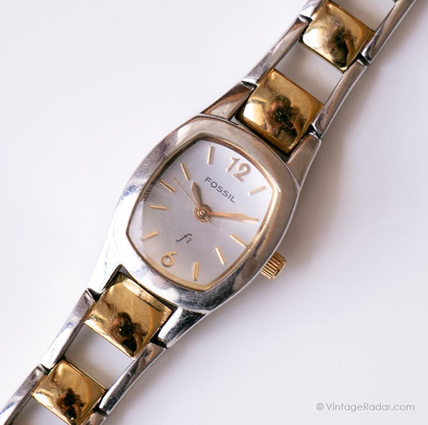 Pequeña rectangular vintage Fossil Vestido reloj | Tamaños de muñeca extra pequeños