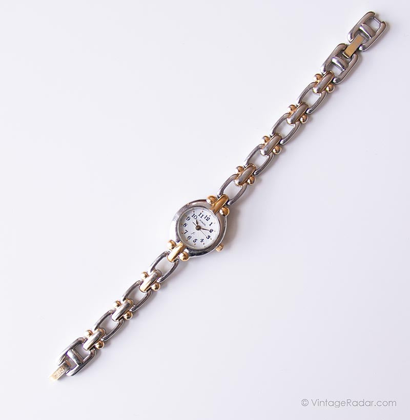 Tiny Elegant Two-Tone Fossil F2 Ladies Watch | Vintage Designer Watch ...