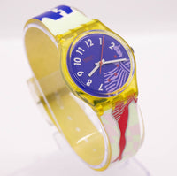 1992 swatch GK147 Gruau Uhr | Blue-Dial Vintage swatch Gent Originale