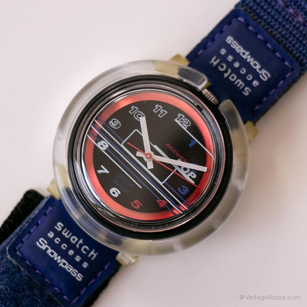 1998 Swatch PKB101 Snowbump Watch | كلاسيكي Swatch ساعة الوصول البوب