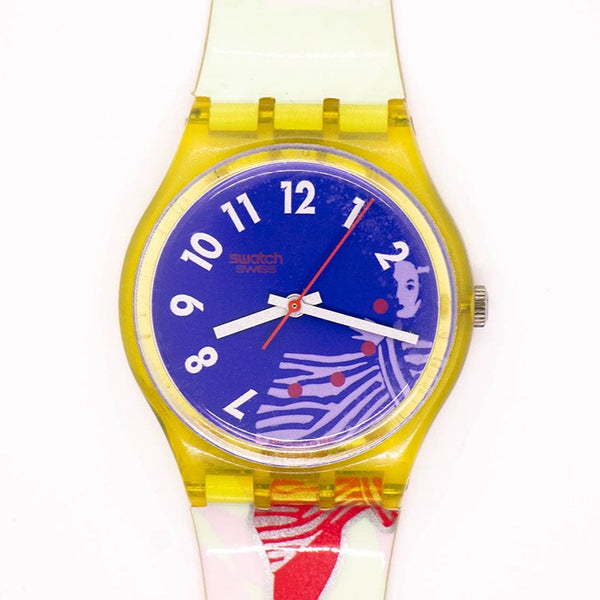 1992 swatch GK147 Gruau reloj | Vintage de diario azul swatch Caballeros originales