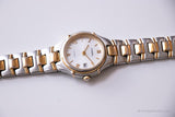 Vintage Fossil Solid Stainless Steel Watch for Women | Two-tone Watch