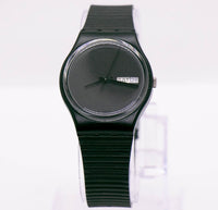 1988 Swatch GB711 WHITE WINDOW Watch | RARE 80s Black Swatch Gent