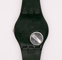 1988 swatch ساعة النافذة البيضاء GB711 | نادر 80s أسود swatch جنت