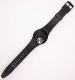 1988 swatch Ventana blanca GB711 reloj | Raro de los 80 negros swatch Caballero