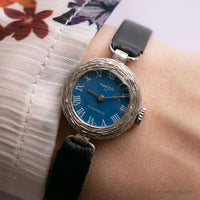 Jahrgang Anker 67 Blaues Zifferblatt 17 Juwelen mechanisch Uhr für Frauen