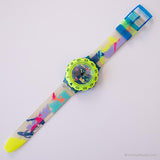 1993 Swatch SDN105 über der Welle Uhr | Vintage farbenfroh Swatch Scuba
