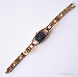 Goldton-Reliktanlass Uhr für Frauen | Vintage Designer Uhr