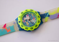 1993 Swatch SDN105 su Wave Watch | Vintage colorato Swatch Scuba