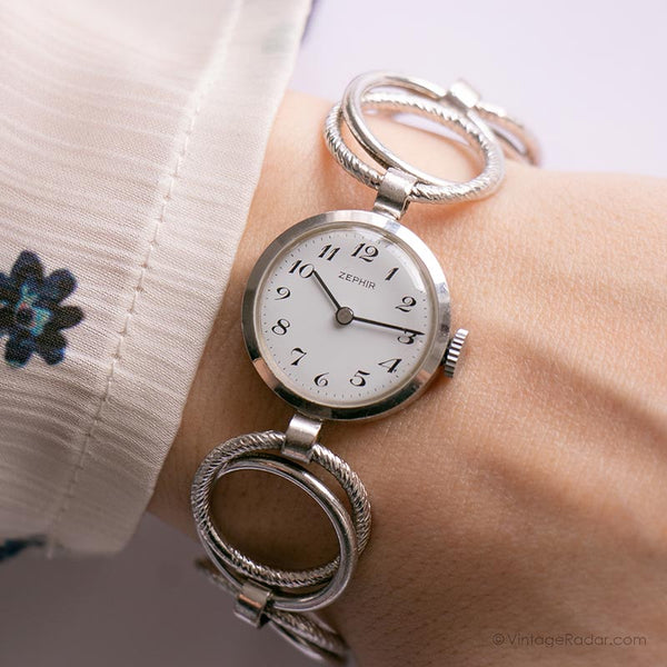 Vintage Silver-tone Zephir Mechanical Watch - German Watch Collection