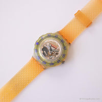 1991 Swatch SDK104 JELLY BUBBLES Watch | Vintage Yellow Swatch Scuba