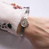 Tono argento Anker 17 gioielli Incabloc Orologio da donna meccanico vintage