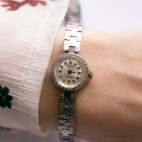 Tono argento Anker 17 gioielli Incabloc Orologio da donna meccanico vintage