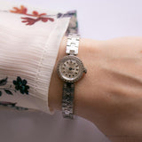 لهجة الفضة Anker 17 جواهر Incabloc ساعة المرأة الميكانيكية القديمة