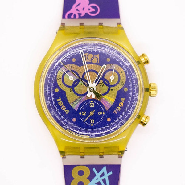 1994 vintage Swatch Chronograph SCZ100 I. O. C. montre Spécial des Jeux olympiques