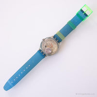 1995 Swatch SDK120 ANGUILLA Watch | Vintage Blue Skeleton Swatch Scuba