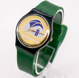1991 swatch Dans les coulisses GN120 montre | Cadran en or d'or vintage swatch