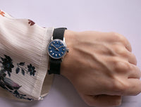 RARE Vintage Zentra Automatic Women's Watch with Blue Dial