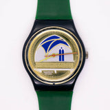 1991 swatch وراء الكواليس GN120 ساعة | قرص خمر نغمة الذهب swatch