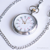 Bolsillo elegante vintage reloj | Chaleco de tono plateado reloj para los hombres