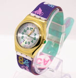 1995 swatch Ironie ylg100 vert gammon montre | Ton d'or swatch Ironie