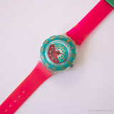 1992 Swatch SDK111 Kippkompass Uhr | Vintage rot und blau Swatch