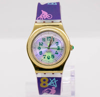1995 swatch Ironía ylg100 gammon verde reloj | Tono dorado swatch Ironía