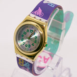 1995 Swatch Irony YLG100 GREEN GAMMON Watch | Gold-tone Swatch Irony