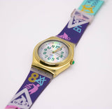 1995 swatch Ironía ylg100 gammon verde reloj | Tono dorado swatch Ironía