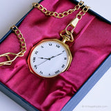 ساعة جيب فاخرة عتيقة | ساعة السترة ذات اللون الذهبي الأنيق