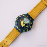 1991 Swatch Sdn102 divino reloj | Geométrico vintage Swatch Scuba 200