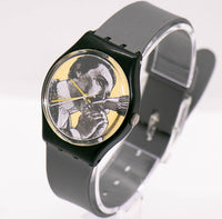 Vintage 1991 swatch GB148 Baiser D'Antan montre | Or noir swatch