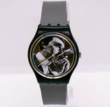 Vintage 1991 swatch GB148 Baiser d'Antan reloj | Oro negro swatch