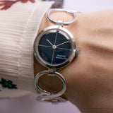 Ancre Goupils vintage montre avec cadran bleu | 70 dames français montre