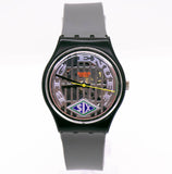 1993 Swatch GB151 BIG ENUFF Watch | Vintage Skeleton Black Swatch Gent