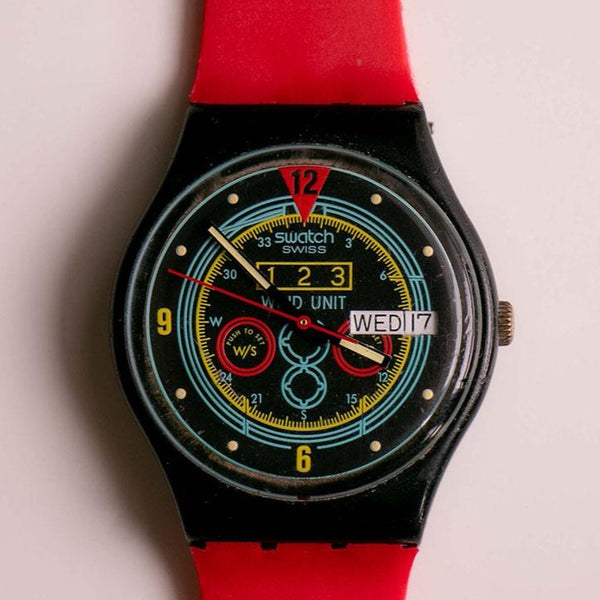 نادر 1987 Swatch Navigator GB707 | 80s خمر سويسري Swatch راقب