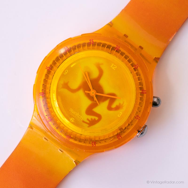 1997 Swatch SDJ901 LUMINOSA Watch | Vintage Orange Frog Swatch
