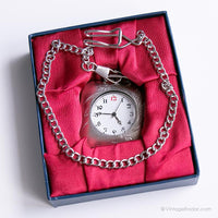 Bolsillo cuadrado vintage reloj | Bolsillo floral coleccionable reloj