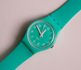 Jahrgang Swatch Minze Leave ll115 | Minzgrün Swatch Lady Quarz Uhr
