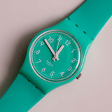 Ancien Swatch Leave de la menthe ll115 | Menthe verte Swatch Lady Quartz montre
