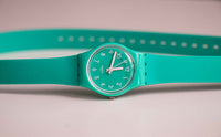 Jahrgang Swatch Minze Leave ll115 | Minzgrün Swatch Lady Quarz Uhr