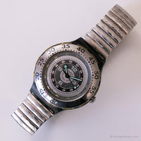 1995 Swatch SDB106 SDB107 Newcomer Watch | نغمة الفضة خمر Swatch