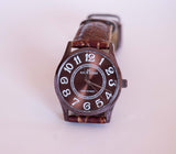 Schokoladenbraun Anne Klein Quarz Uhr Für Frauen Vintage