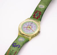 1993 Swatch GK154 CUZCO Watch | Vintage Hippie Green Swatch Watch
