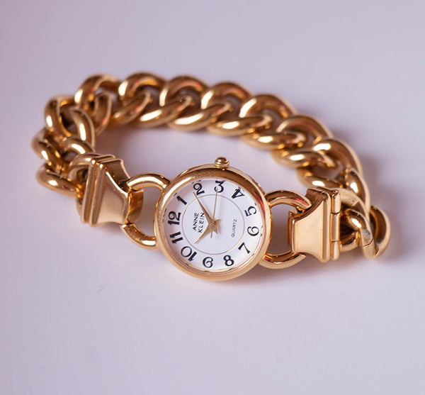 Anne Klein Women's Genuine Diamond Dial Gold-Tone and Black Mesh Bracelet  Watch | eBay