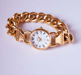 Gold-Tone Anne Klein Ladies Quartz Watch with Gold Chain Bracelet
