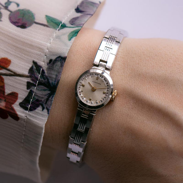Vintage de tono plateado Junghans reloj para mujeres - mecánica alemana reloj