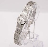 Citizen 21 joyas de oro blanco plateado reloj para mujeres | Vestido de 1970 reloj