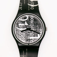 1996 swatch Codage GB172 montre | Vintage noir et blanc des années 90 swatch Gant